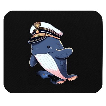 Discover Whale Sailor Cap Boat Captain Cap Boating Whale Mouse Pads