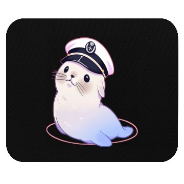 Discover Seal Sailor Cap Boat Captain Cap Boating Seal Mouse Pads