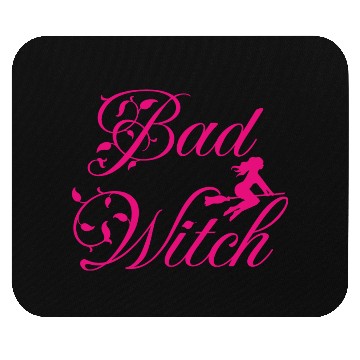 Discover bad witch; Halloween; cute; pink; witches Mouse Pads