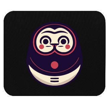 Discover Kawaii Cat Face Daruma Doll Mouse Pads