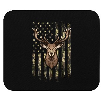 Discover Deer Whitetail Buck American Camo Us Flag Deer Mouse Pads