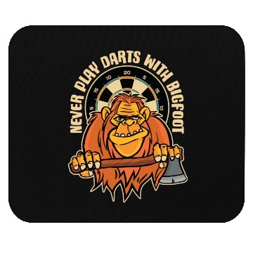 Discover Never Play Darts With Bigfoot Funny Bigfoot Axe Mouse Pads