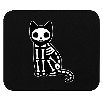 Discover Skeleton Cat Halloween Mouse Pads
