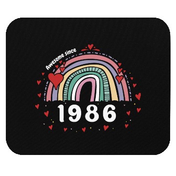 Discover Cute Rainbow Awesome 1986 - 37th Birthday w/ Mouse Pads