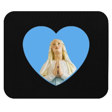 Discover Virgin Mother Mary Praying Blue Heart Mouse Pads