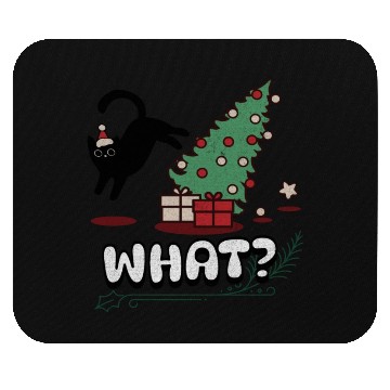 Discover Cat Lover Gift Cat Pushing Christmas Tree Mouse Pads