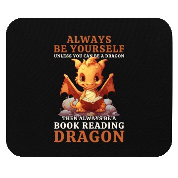 Discover "Always Be Yourself" - Book Reading Yellow Dragon Mouse Pads
