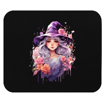 Discover A cute multicolored witch print, fantasy girl. Mouse Pads