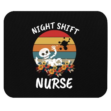 Discover Funny Night Shift Nurse Skeleton Halloween Rn Mouse Pads