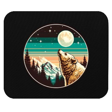 Discover Bear under the moonlight natural idyll Mouse Pads