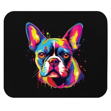 Discover Watercolor Colorful Boston Terrier Mouse Pads