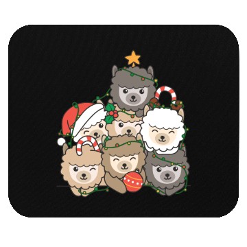 Discover Alpaca Christmas Tree Funny Animal Christmas Mouse Pads