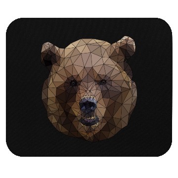 Discover Polygonal brown bear triangular shape low poly art Mouse Pads