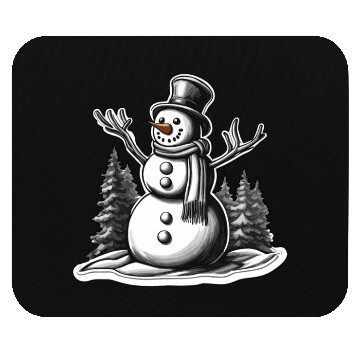 Discover Snowman / Winter / Snowflake / White / Frosti Mouse Pads