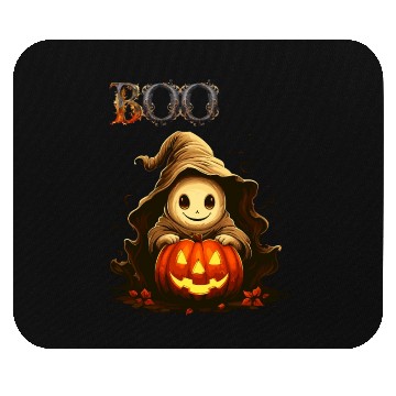 Discover Adorable Boo Kid Ghosts With Pumpkin Mouse Pads