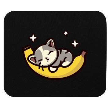 Discover Kitten Sleeping On A Banana Mouse Pads