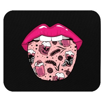 Discover Alcohol Drinking Drinker Tongue Mouse Pads