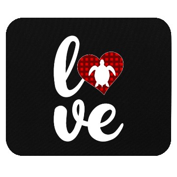 Discover Sea Turtle Lover Buffalo Plaid Love Turtle Mouse Pads
