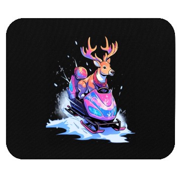 Discover Snowmobile Deer Motor Sled Riding Snowmobiling Mouse Pads