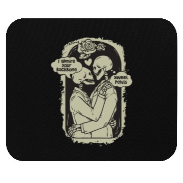 Discover Fun Skeleton Embrace Mutual Admiration Design Mouse Pads