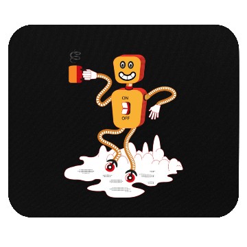 Discover Tea Robot On The Moon Mouse Pads
