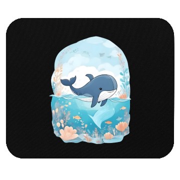 Discover cute whale in cartoon fantasy Mouse Pads