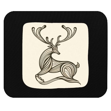 Discover Art Deco inspired reindeer Mouse Pads