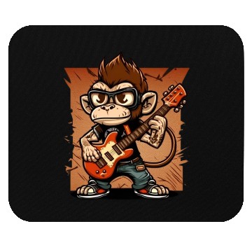 Discover Monkey Chimpanzee Playing Acousitc Rock Guitar Mouse Pads