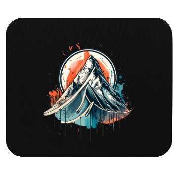 Discover A circular ink painting with mountains Mouse Pads