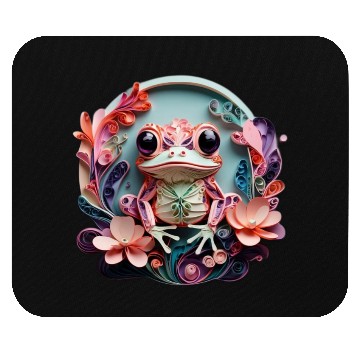Discover Frog's Floral Embrace Mouse Pads