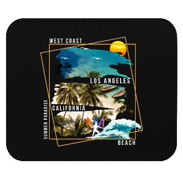 Discover West Coast Los Angeles California Beach Mouse Pads