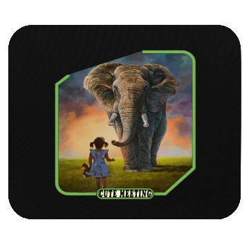 Discover Girl and elephant Mouse Pads