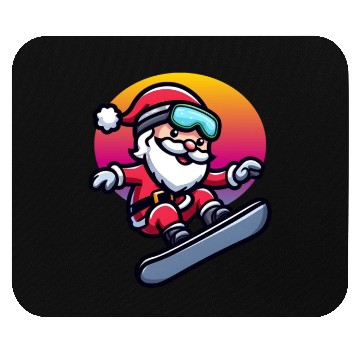 Discover Santa Claus on snowboard Mouse Pads