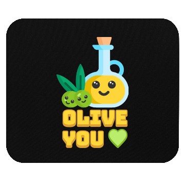 Discover Olive You! Cute Olive I Love You Cartoon Mouse Pads