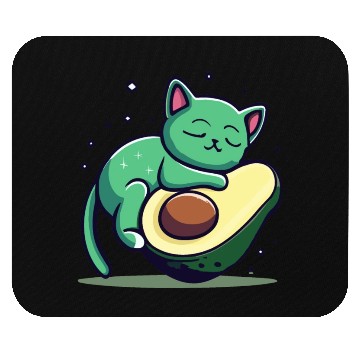 Discover Green Cat Sleeping On An Avocado Mouse Pads