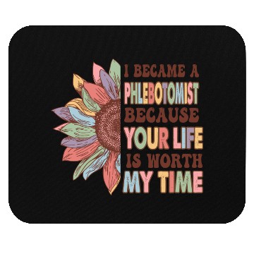 Discover Phlebotomist Rainbow Leopard Print Face Mouse Pads