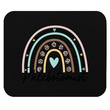 Discover Phlebotomist Life Rainbow Leopard Print Face Mouse Pads