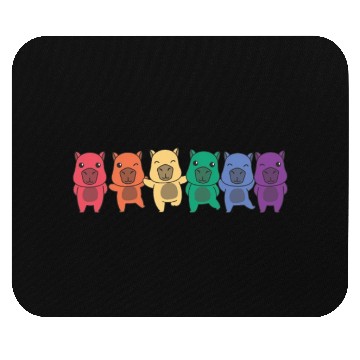 Discover Rainbow Capybara Flag Pride Lgbtq Cute Animals Mouse Pads