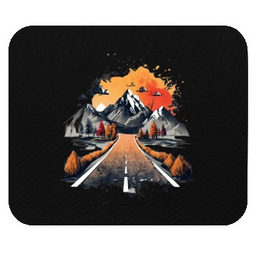 Discover Mountains And Skeletons Double Exposure Watercolor Mouse Pads