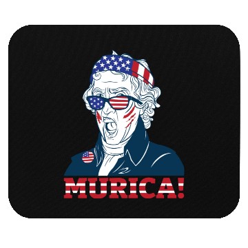 Discover Patriotic President Thomas Jefferson Murica Mouse Pads
