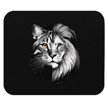 Discover cat half lion design art Mouse Pads