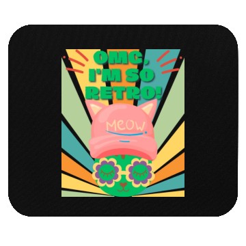 Discover Omg I'm So Retro Cool Cat Mouse Pads