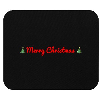 Discover Merry Christmas Red Cursive Font Christmas Tree Mouse Pads