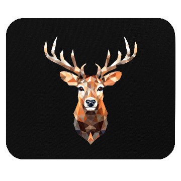Discover Polygon Reindeer: Modern Design Meets Nature! Mouse Pads