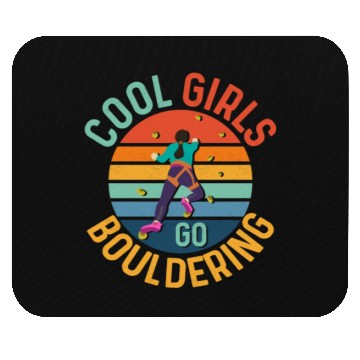 Discover Cool Girls Go Bouldering Boulder Climbing Mouse Pads