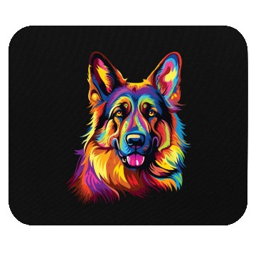 Discover Watercolor Colorful German Shepherd Mouse Pads