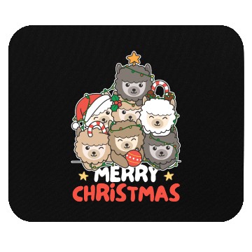 Discover Alpaca Christmas Tree Merry Christmas Mouse Pads