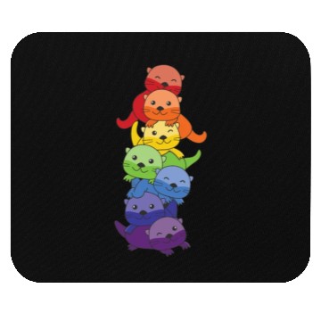 Discover Rainbow Flag Pride Lgbtq Cute Otter Stack Mouse Pads
