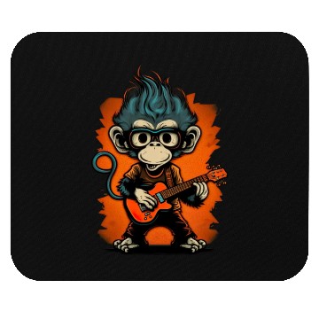 Discover Monkey Chimpanzee Playing Acousitc Rock Guitar Mouse Pads