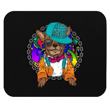 Discover Street Dog Chihuahua Graffiti With Chain Dog Mouse Pads